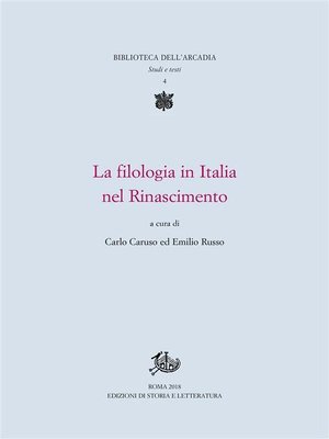 cover image of La filologia in Italia nel Rinascimento